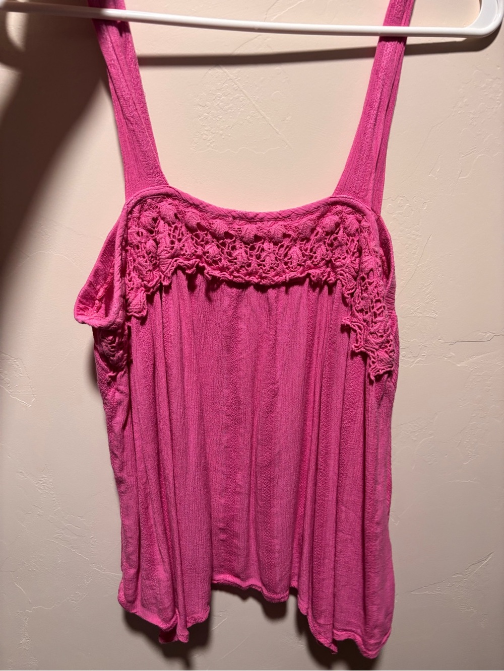 Wrangler Hot Pink Crochet-Trim Camisole